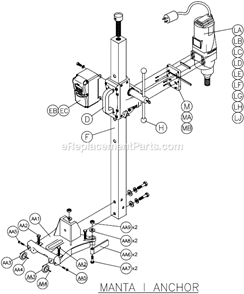 Page B Diagram and Parts List for MANTAI  MK Diamond Electric Drill